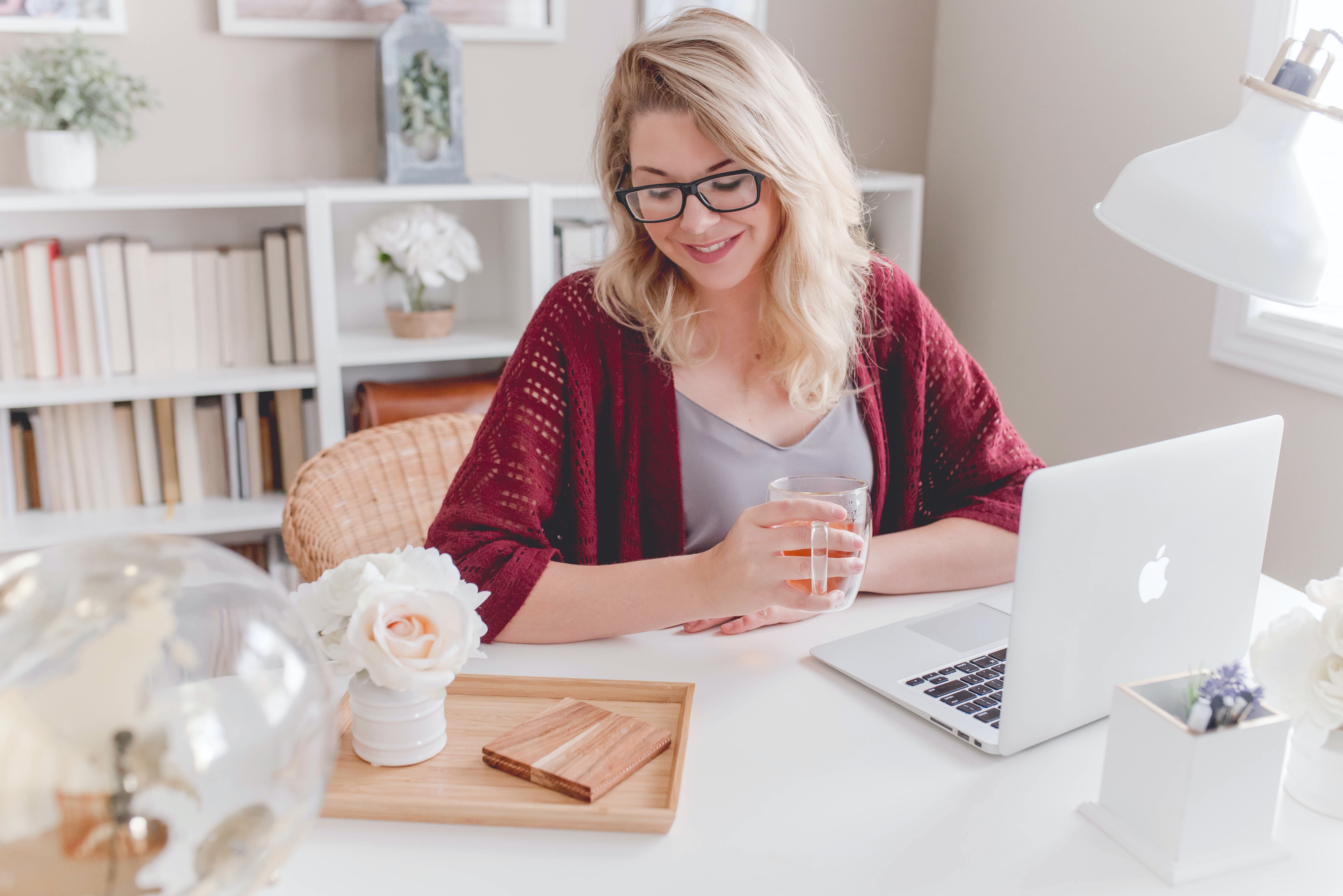 woman working at desk