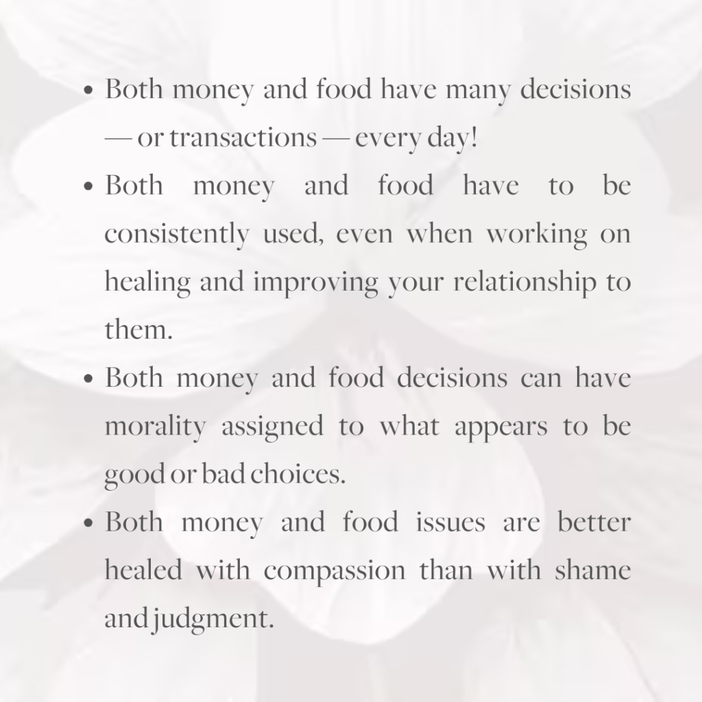 money and food connection | wendy wright financial therapy